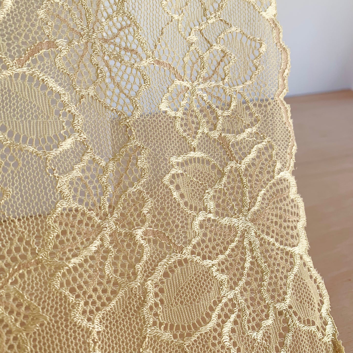 Cotton Stretch Lace Galloon |  16cm Wide | Gold | Price per metre