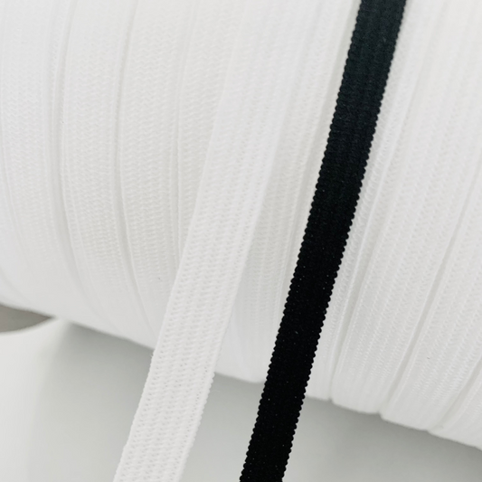 UK Made Soft Braided Elastic 9mm | Ivory | Price per metre