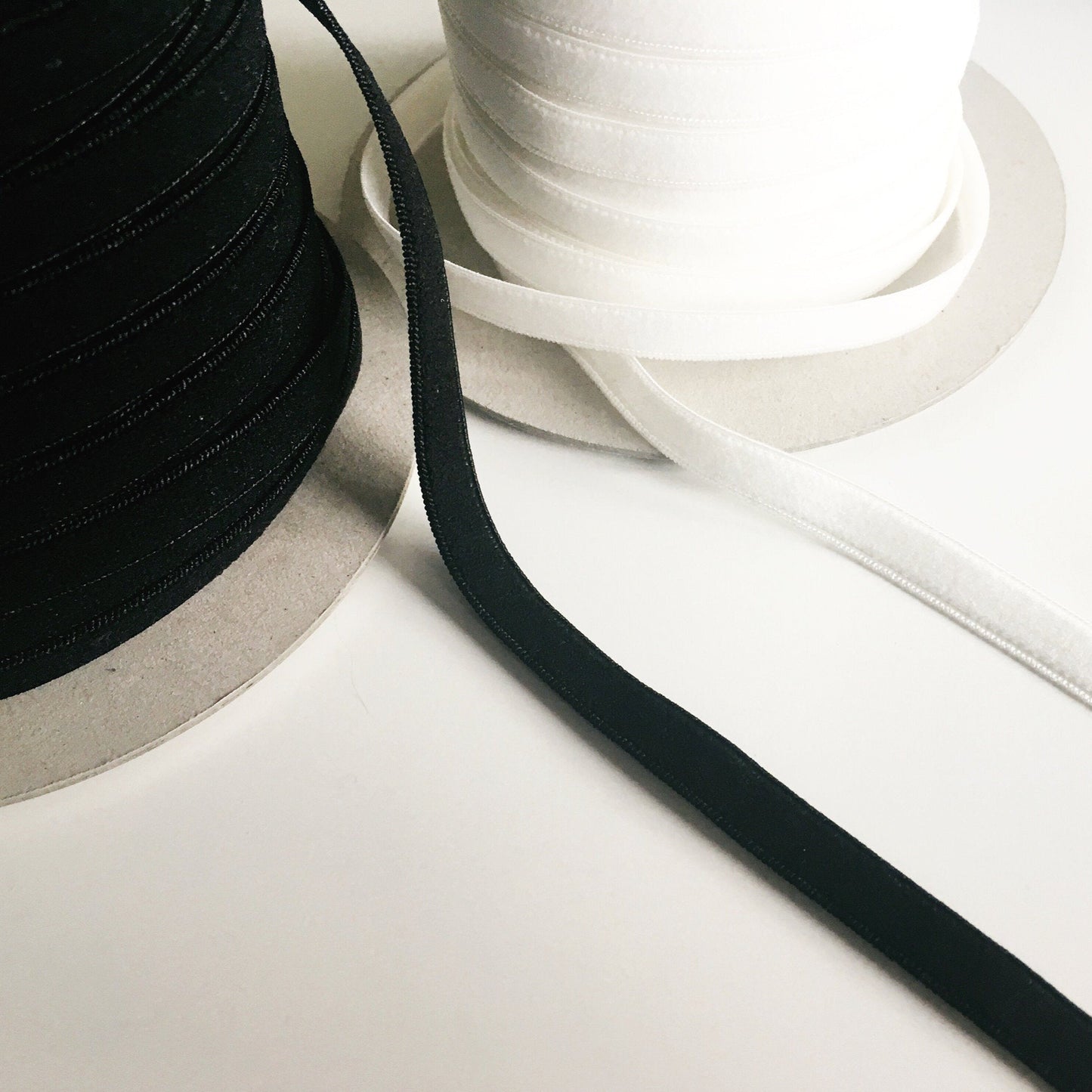 Plain Plush Elastic 8mm & 11mm | Ivory or Black | Bra Making Supplies UK