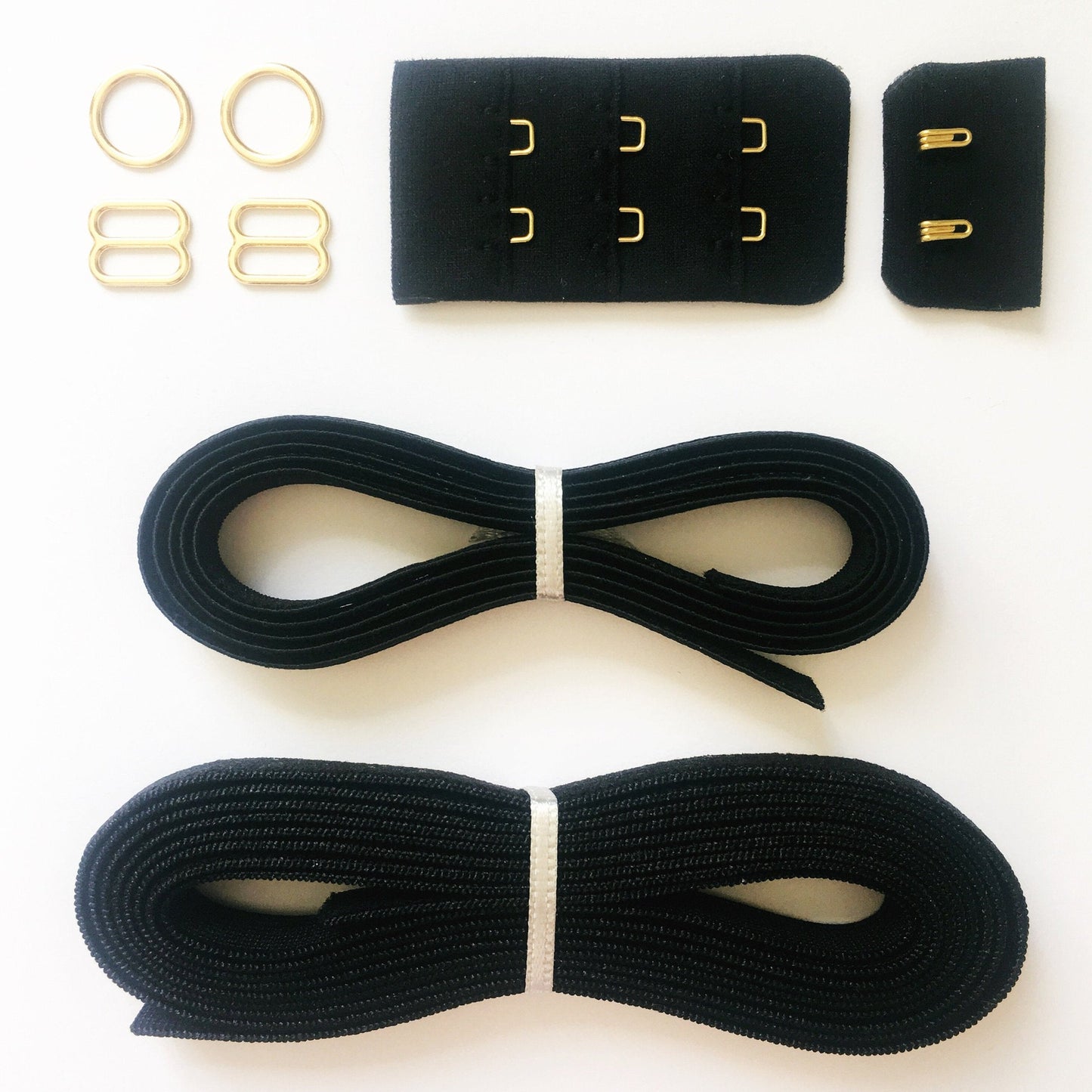 Bralette & Brief Findings Kit in Black & Gold | DIY Bra Kits