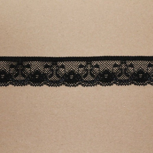 Black Stretch Lace Trim | 2.8cm Wide | Floral Lingerie Sewing Supplies | Bra Making