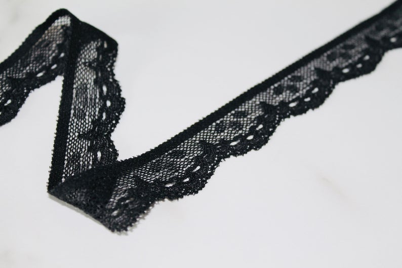 Black Lace Stretch 2.5/6 cm www.thelaceco.co/uk – The Lace Co.