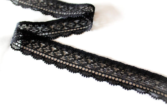 Narrow Stretch Lace Trim 2.5cm | High quality lingerie making supplies | DIY bra making UK | Price per metre
