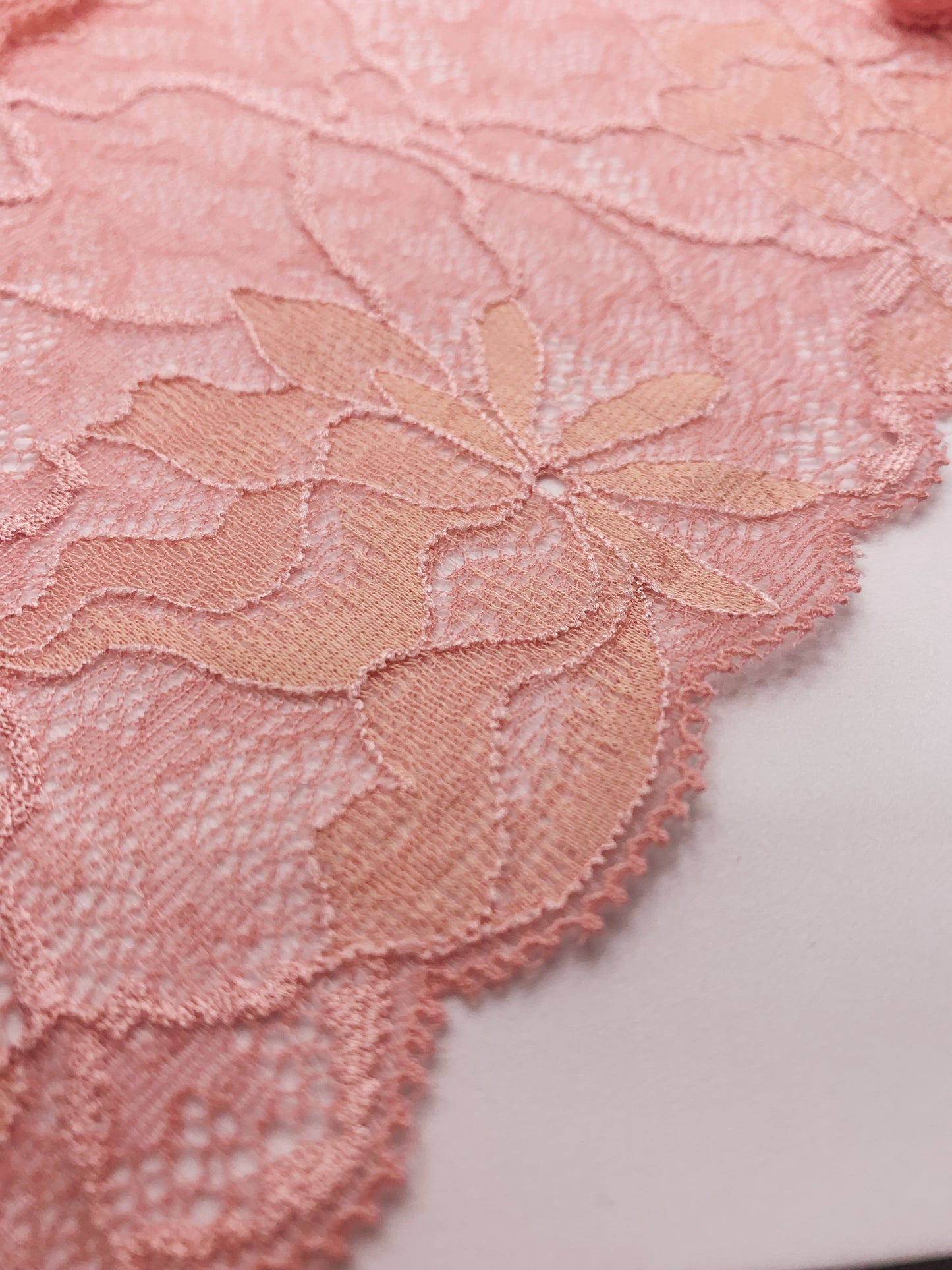 Organic Cotton Stretch Lace Galloon |  22.5cm Wide | Pink | Price per metre